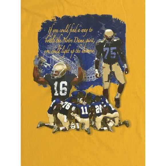 2005 Vintage Pro Edge Notre Dame Football Graphic Logo Shirt Y2K College Mens XL - Picture 9 of 10